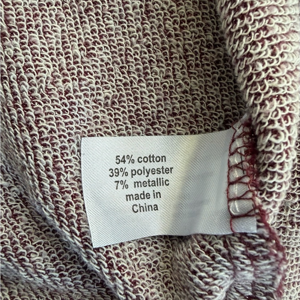 Lane Bryant Shimmer Maroon French Terry Ruched Sleeve Top Plus 18/20 - Picture 5 of 7